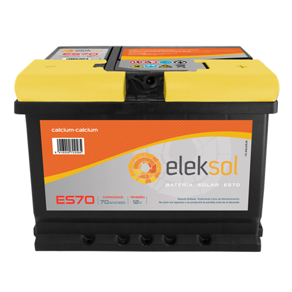 Batería Solar Sellada Eleksol 12V 70Ah C100