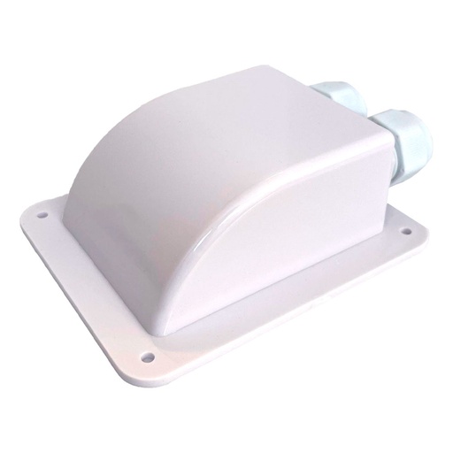 [TCAV (WH)] Pasacables Doble para Caravana/embarcación (blanco)