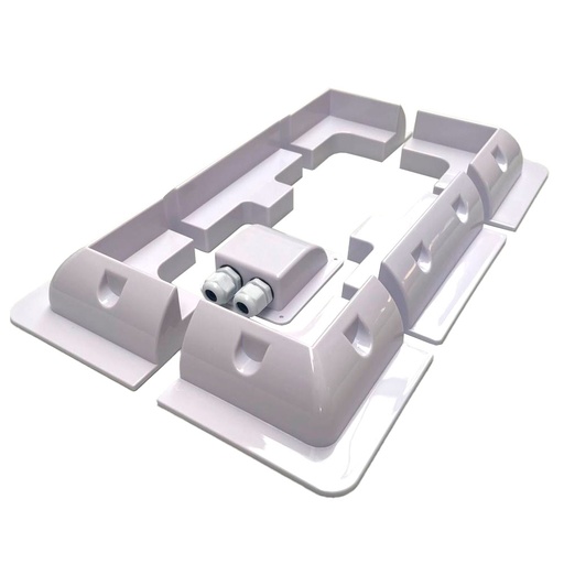 [ESTCAR (WH)] Estructura Caravana (Blanco): 1x Panel + pasacables estanco