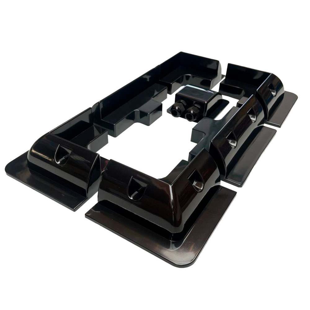 Estructura Caravana (Negro): 1x Panel + pasacables estanco