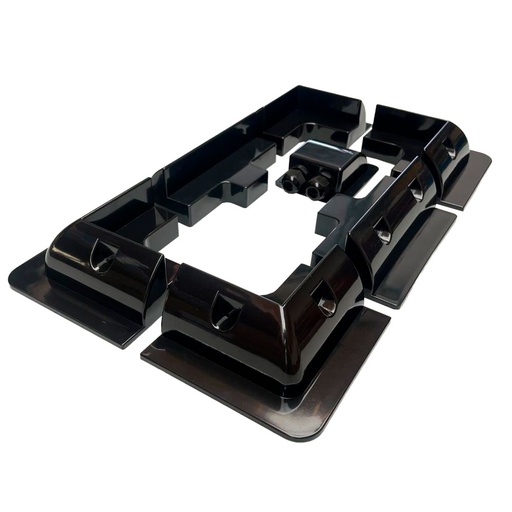 [ESTCAR (BK)] Estructura Caravana (Negro): 1x Panel + pasacables estanco