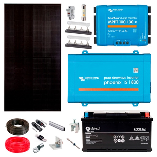 [AISL370] KIT Energía Solar Aislado Completo Litio 370Wh
