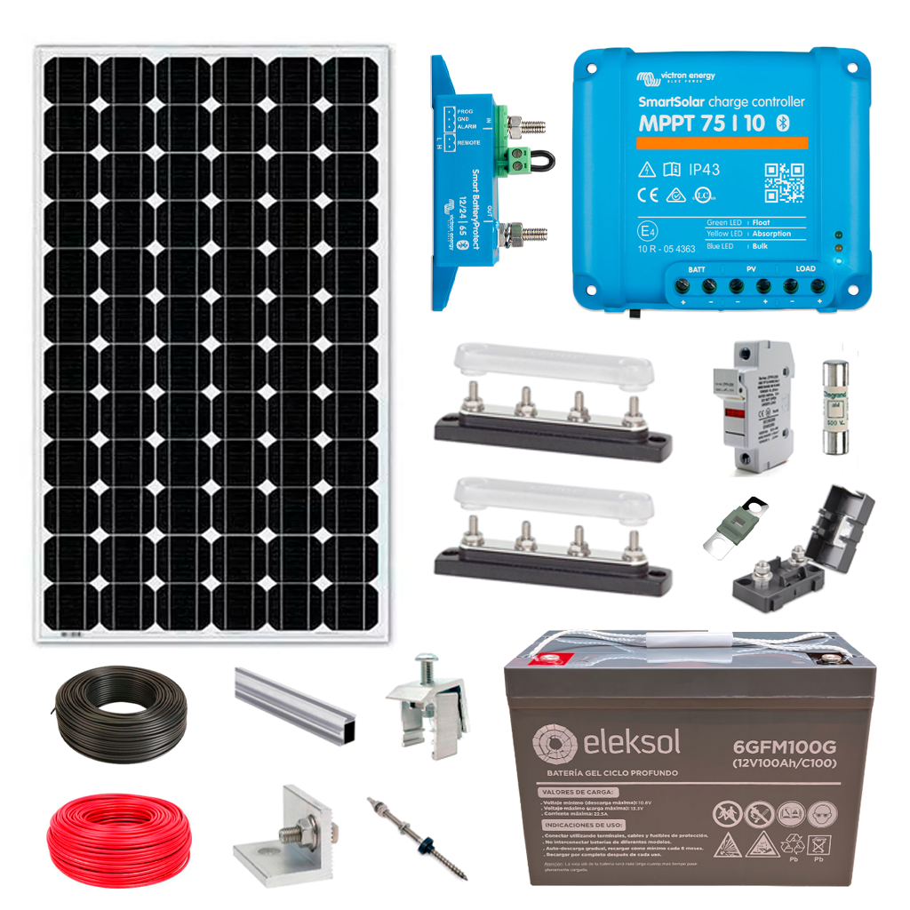 KIT Energía Solar Aislado 12V 130Wh