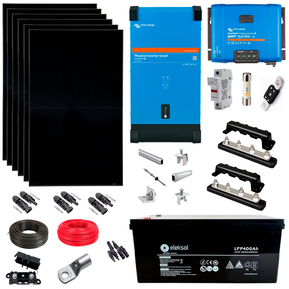 KIT Energía Solar Aislado Completo Litio 2400Wh