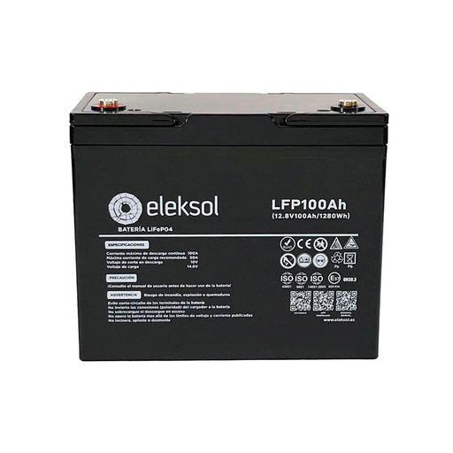 [LFP100AH-B-BT] Batería Litio Compact Eleksol 100Ah/12,8V Bluetooth V2