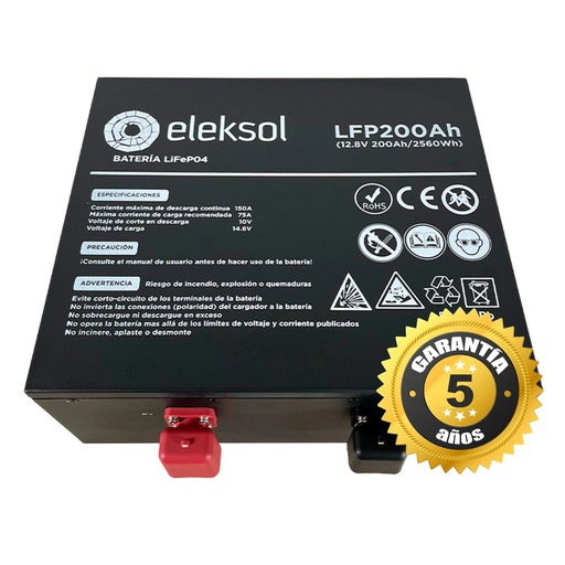 [LFP200AHBTBA-V2] Batería Litio Eleksol 200Ah/12,8V Bluetooth Bajo Asiento V2