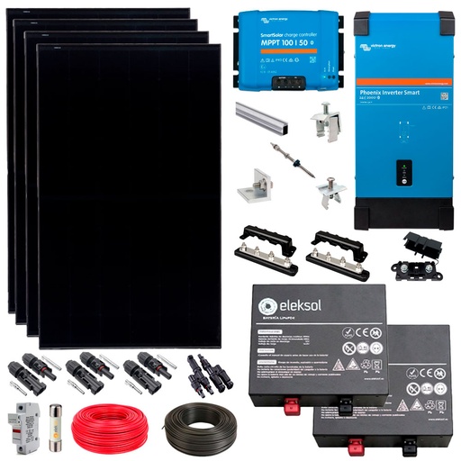 [AISL1600] KIT Energía Solar Aislado Completo Litio 1600Wh