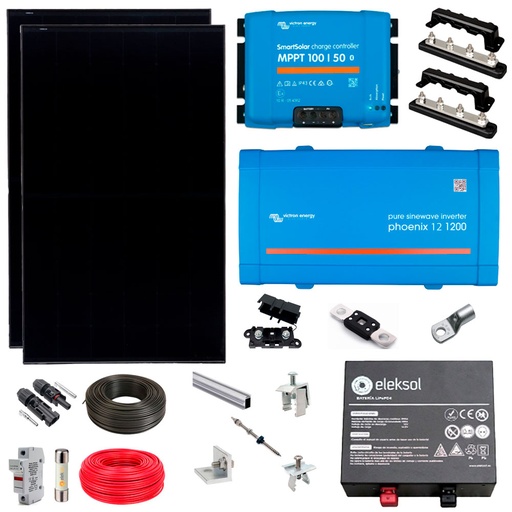 [AISL800] KIT Energía Solar Aislado Completo Litio 800Wh