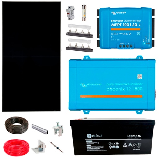 [AISL400] KIT Energía Solar Aislado Completo Litio 400Wh